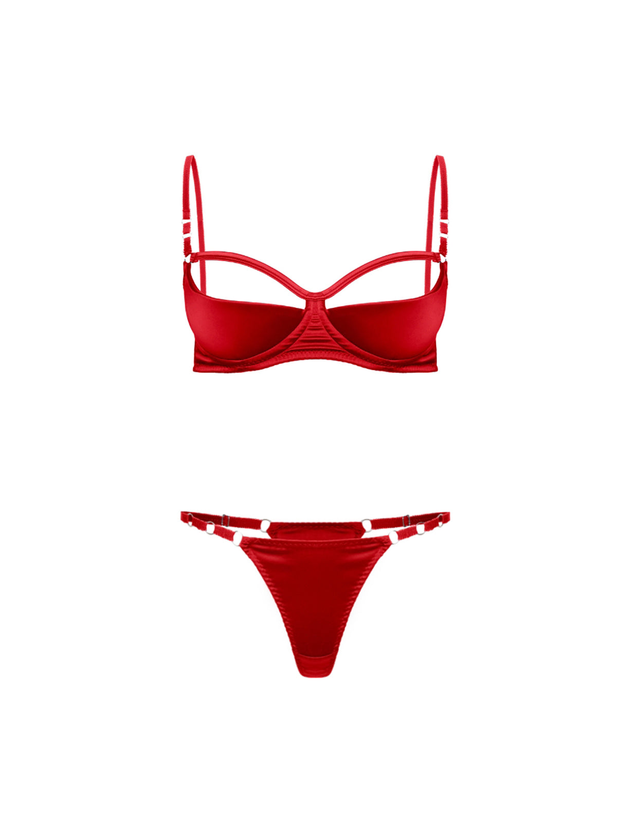 Lust open bra Lingerie Set in Red