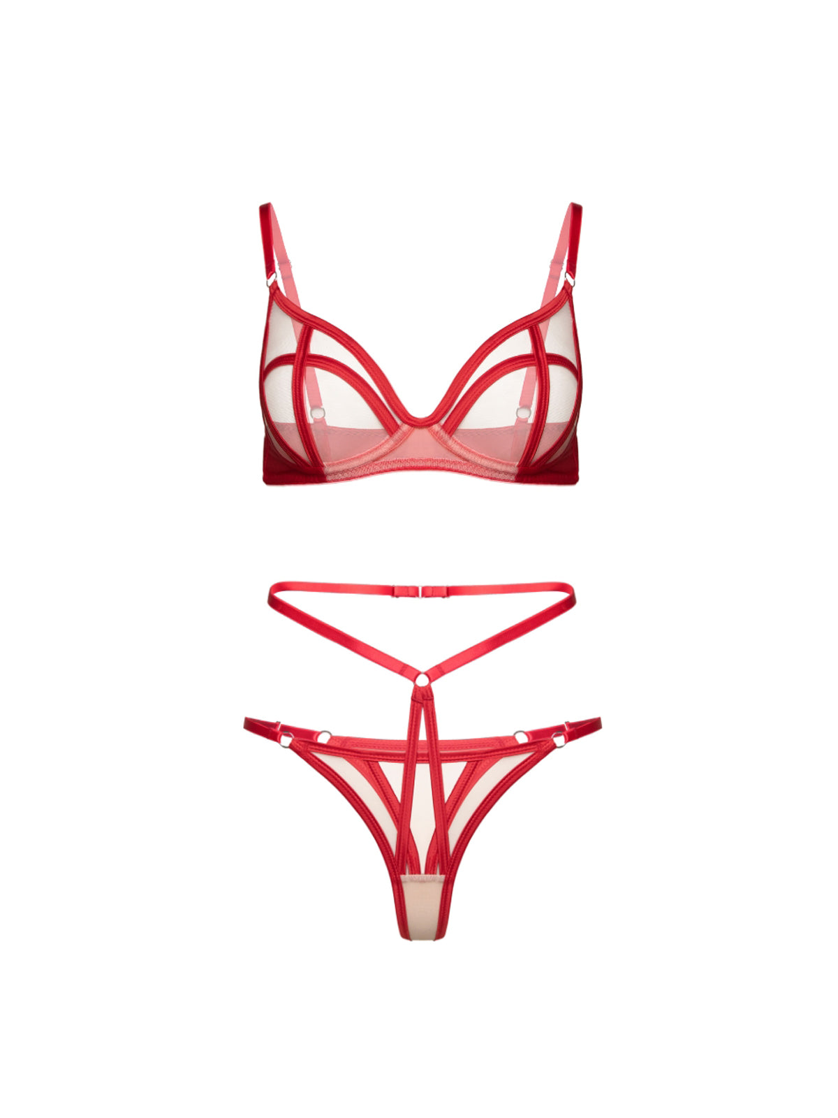 Candie Lingerie Set in Red