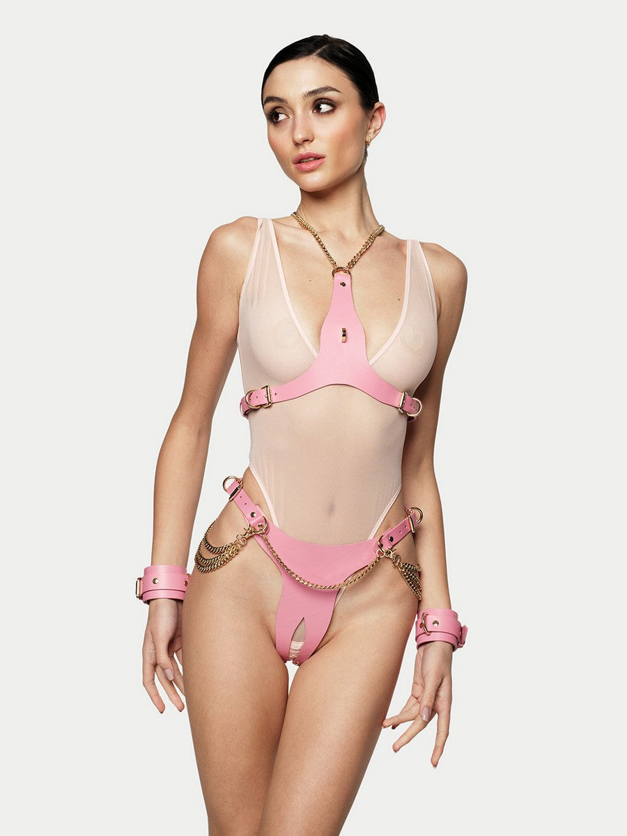 Gigi Leather Set in Baby Pink